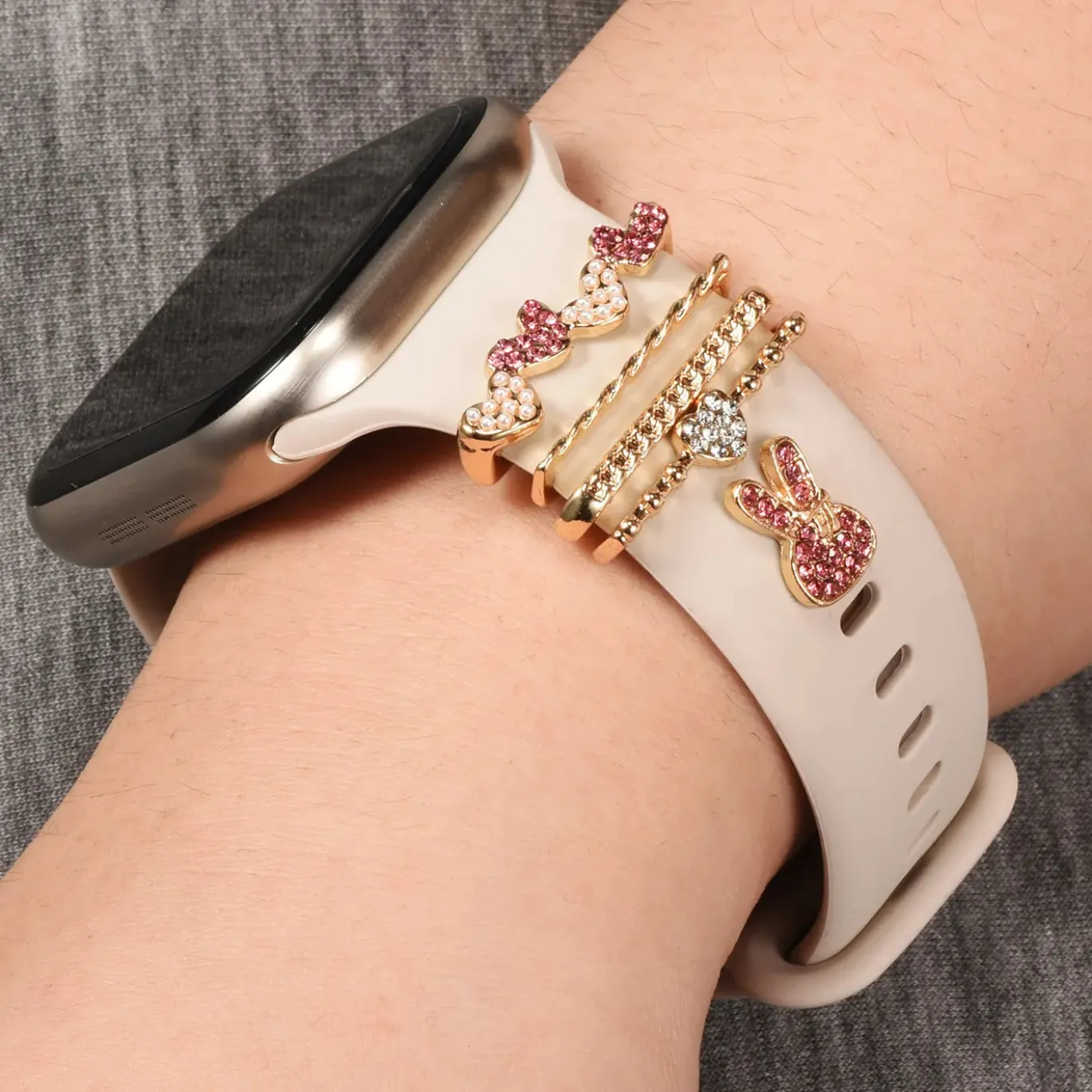 Smartwatch Armbandschmuck Set mit Charms & Deko-Ringen