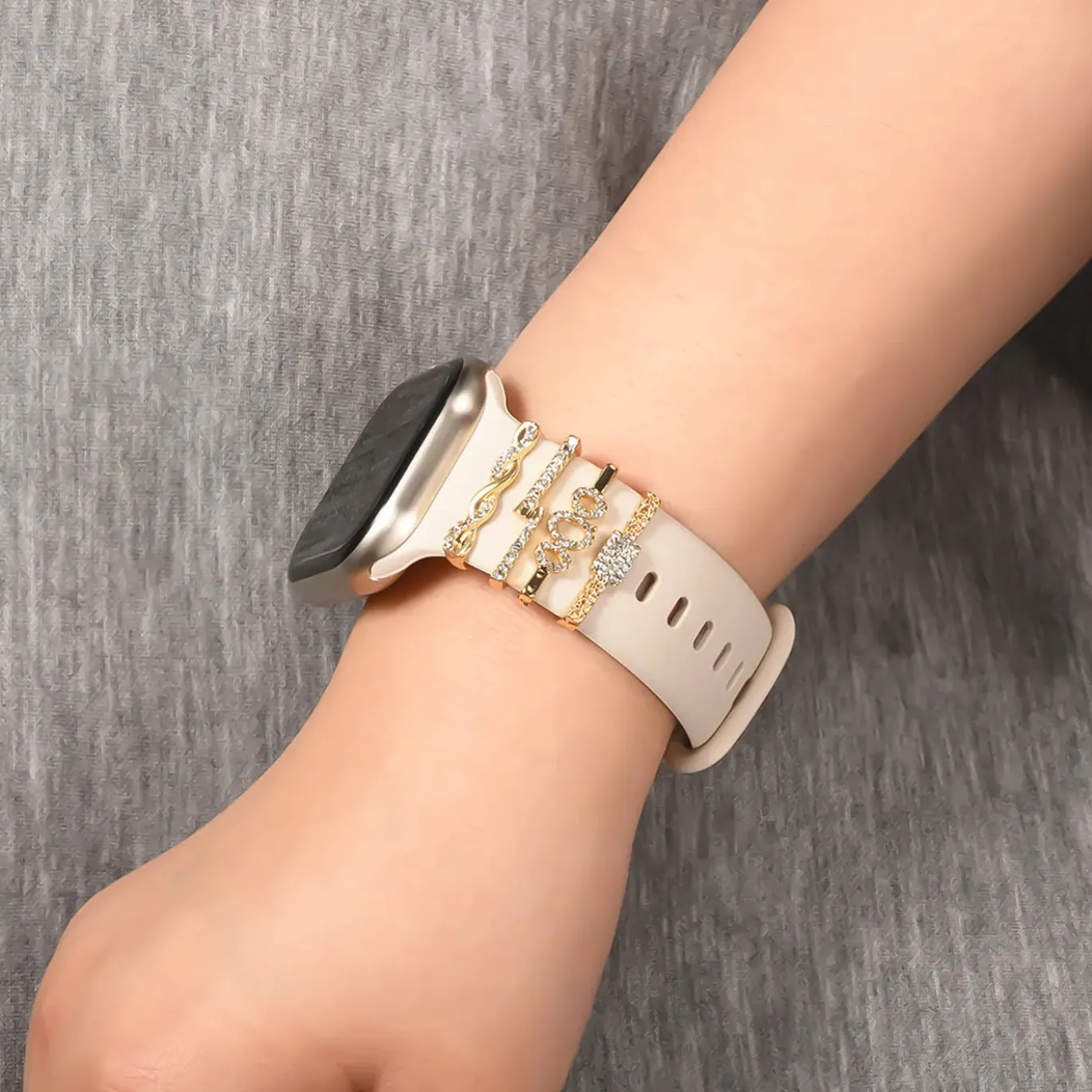 Smartwatch Armbandschmuck Set mit Charms & Deko-Ringen