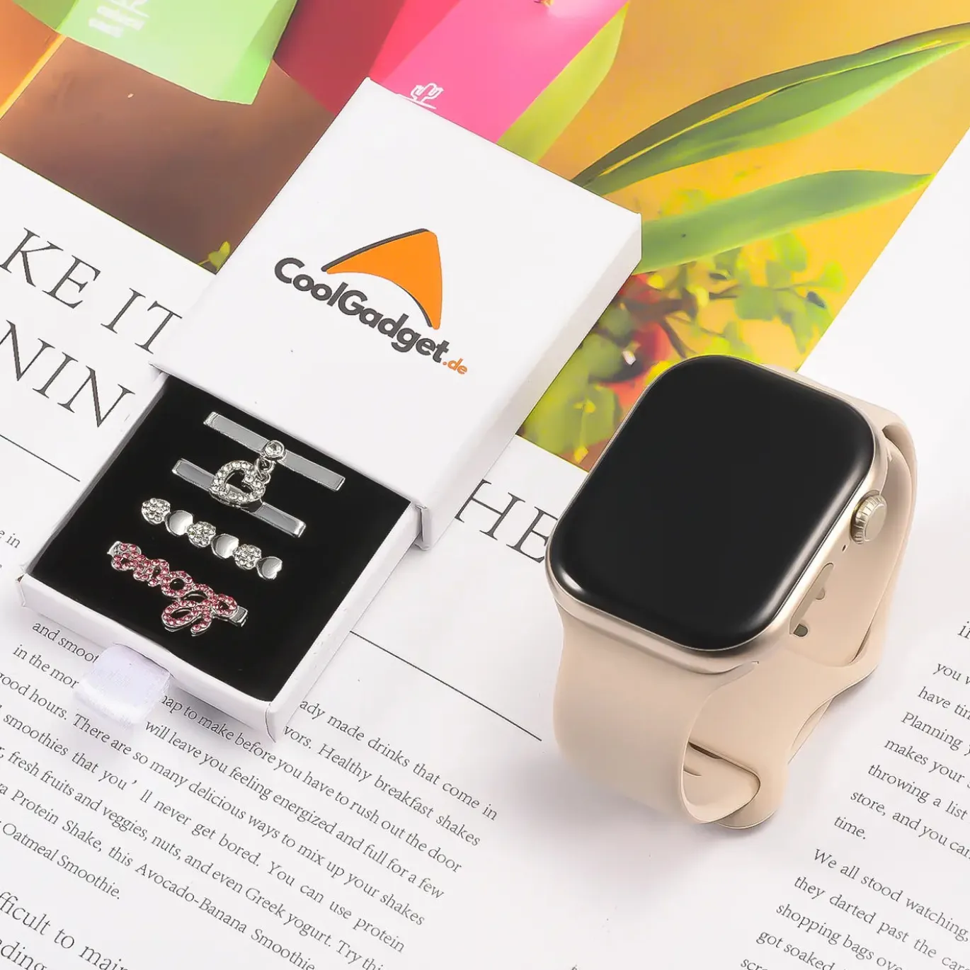 Smartwatch Armbandschmuck Set mit Charms & Deko-Ringen