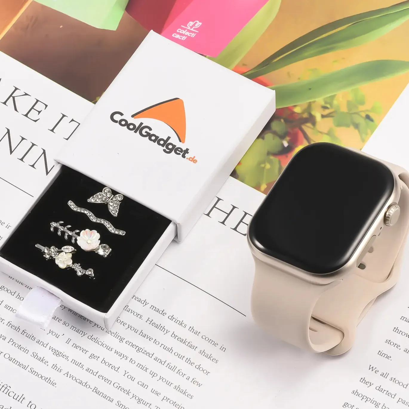 Smartwatch Armbandschmuck Set mit Charms & Deko-Ringen