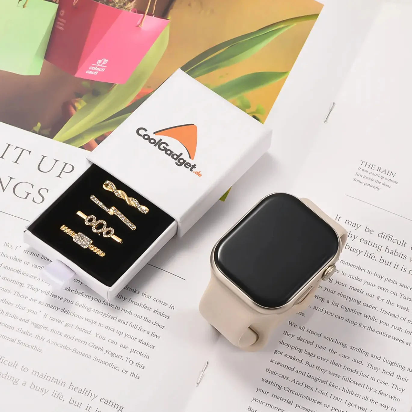 Smartwatch Armbandschmuck Set mit Charms & Deko-Ringen