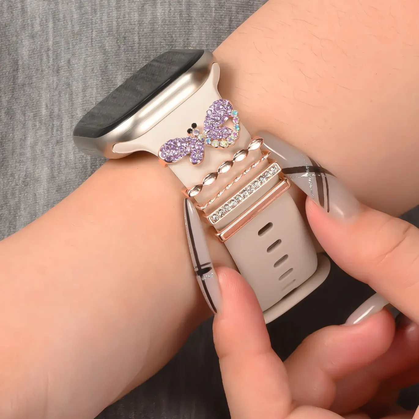Smartwatch Armbandschmuck Set mit Charms & Deko-Ringen