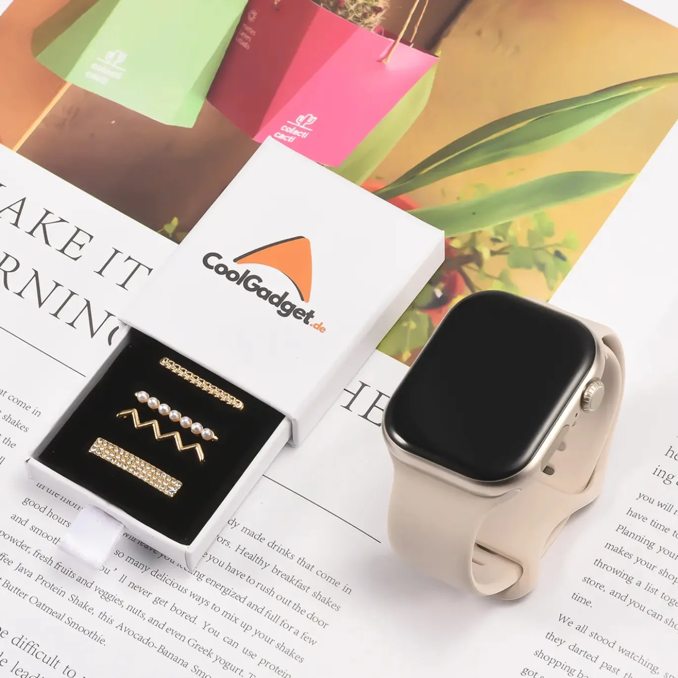 Smartwatch Armbandschmuck Set mit Charms & Deko-Ringen