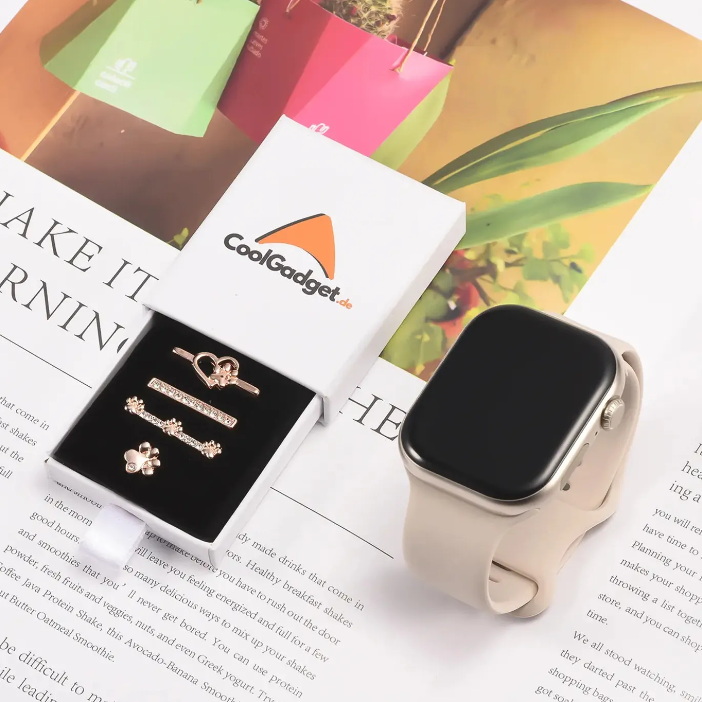 Smartwatch Armbandschmuck Set mit Charms & Deko-Ringen
