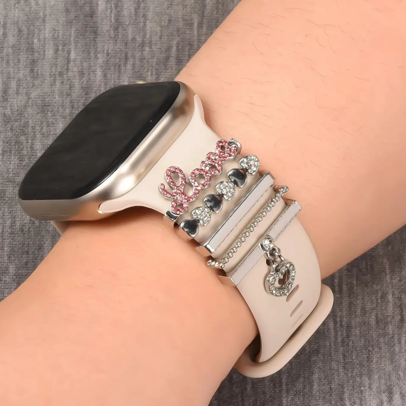 Smartwatch Armbandschmuck Set mit Charms & Deko-Ringen