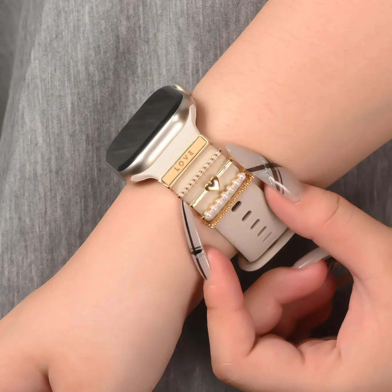 Smartwatch Armbandschmuck Set mit Charms & Deko-Ringen