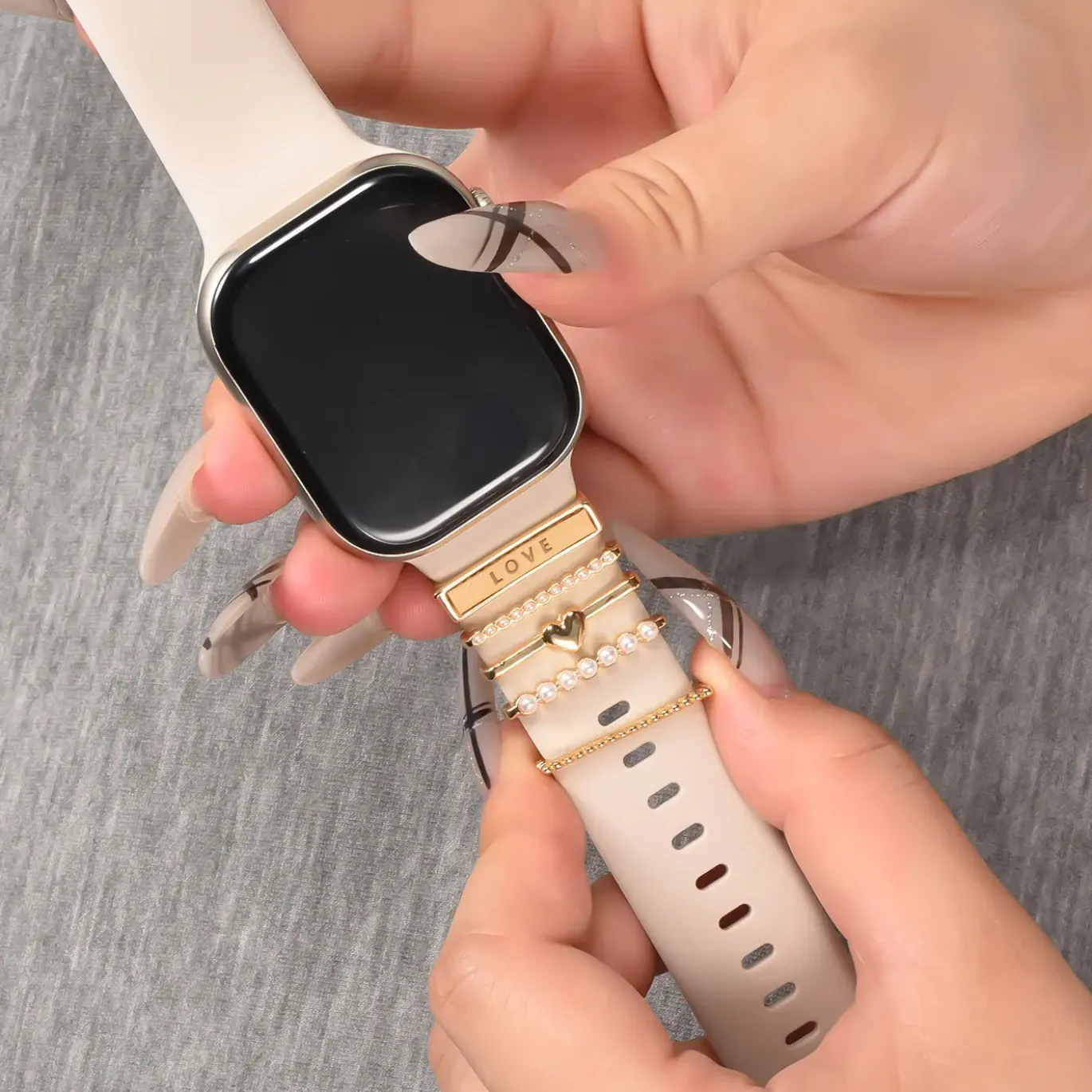 Smartwatch Armbandschmuck Set mit Charms & Deko-Ringen