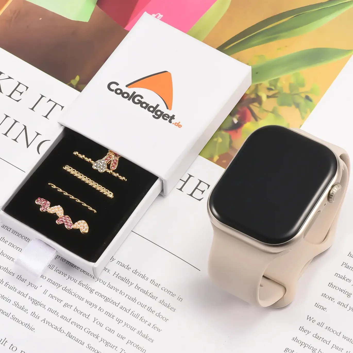 Smartwatch Armbandschmuck Set mit Charms & Deko-Ringen