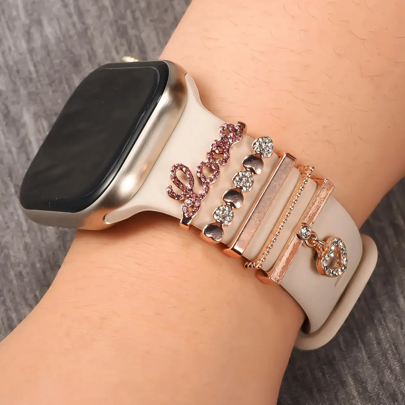 Smartwatch Armbandschmuck Set mit Charms & Deko-Ringen