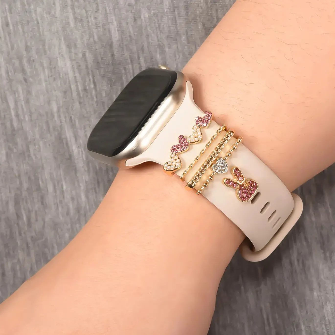Smartwatch Armbandschmuck Set mit Charms & Deko-Ringen