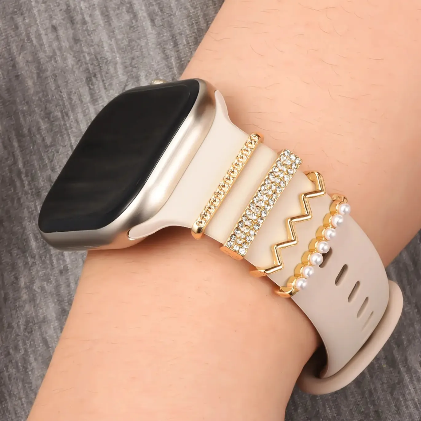 Smartwatch Armbandschmuck Set mit Charms & Deko-Ringen