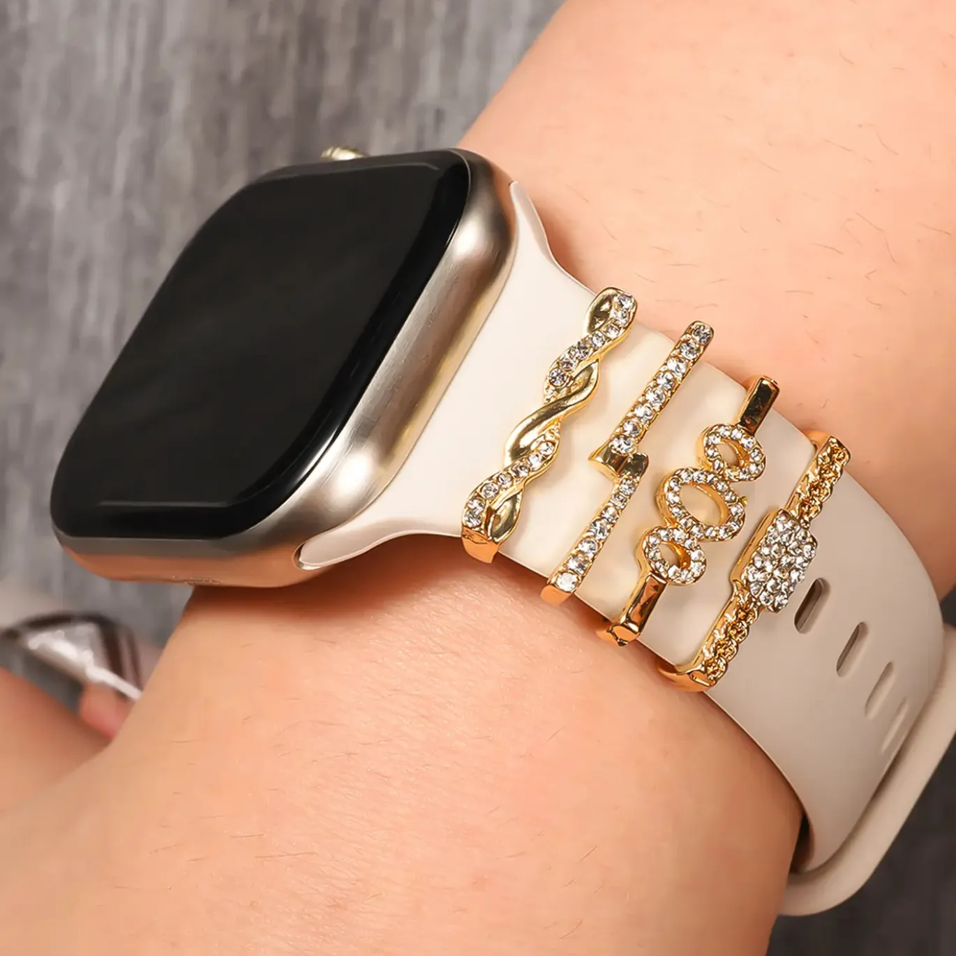 Smartwatch Armbandschmuck Set mit Charms & Deko-Ringen
