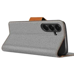 Textil Klapphülle für Samsung Galaxy A57 5G - Case im Jeanslook mit Kartenfächern