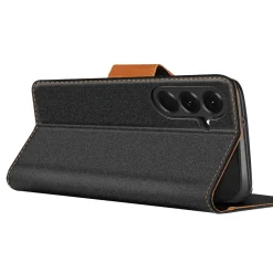 Textil Klapphülle für Samsung Galaxy A37 5G - Case im Jeanslook mit Kartenfächern