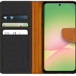 Textil Klapphülle für Samsung Galaxy A37 5G - Case im Jeanslook mit Kartenfächern