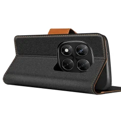 Textil Klapphülle für Xiaomi Redmi Note 15 Pro+ 5G - Case im Jeanslook mit Kartenfächern