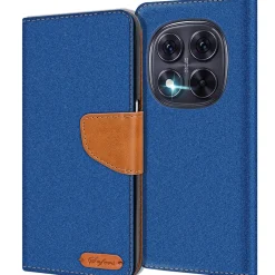 Textil Klapphülle für Xiaomi Redmi Note 15 Pro+ 5G - Case im Jeanslook mit Kartenfächern