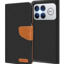 Textil Klapphülle für Xiaomi Poco F8 Ultra - Case im Jeanslook mit Kartenfächern