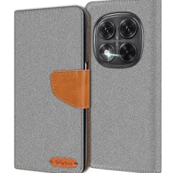 Textil Klapphülle für Xiaomi Redmi Note 15 Pro 5G - Case im Jeanslook mit Kartenfächern