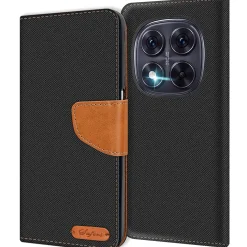 Textil Klapphülle für Xiaomi Redmi Note 15 5G - Case im Jeanslook mit Kartenfächern