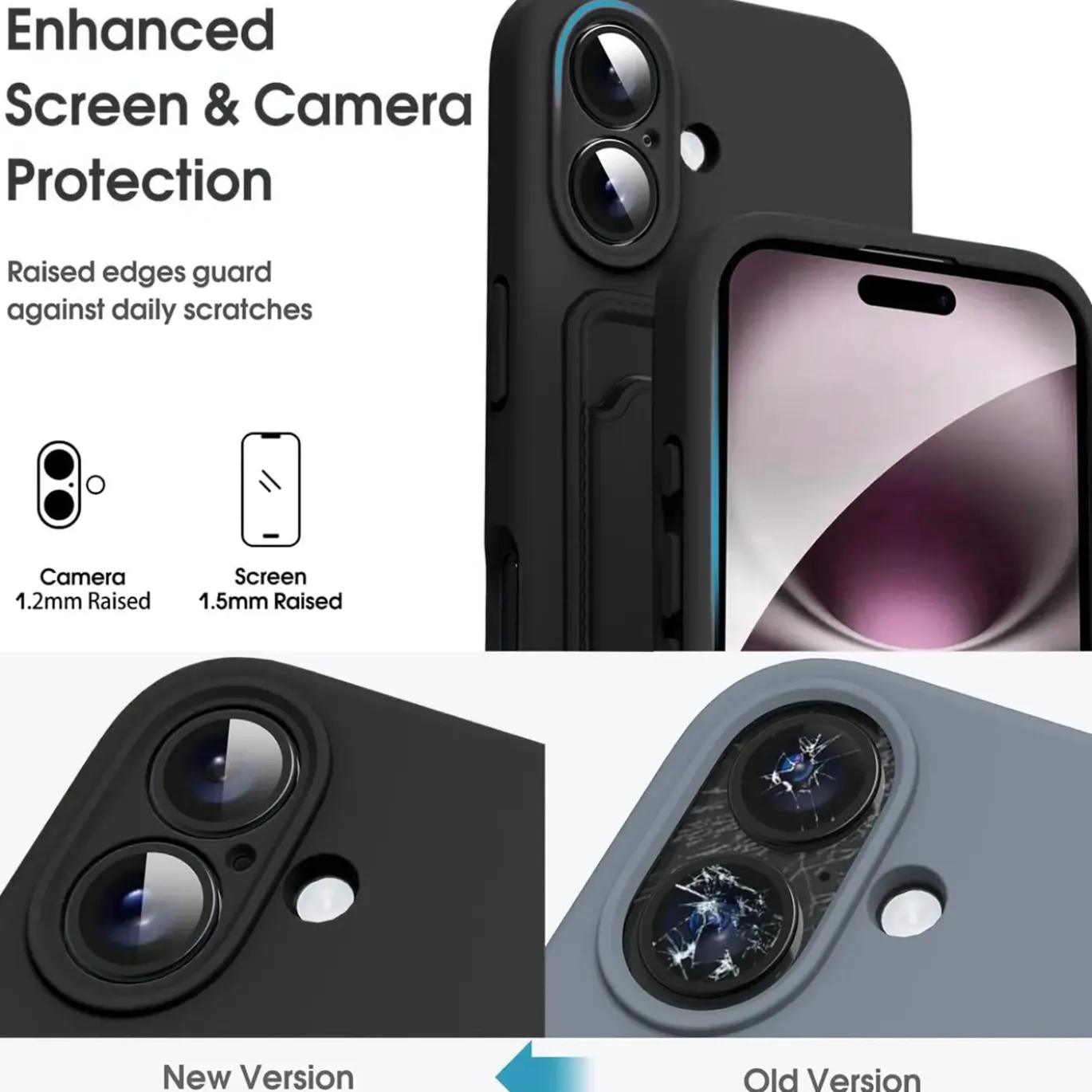 TPU Case für iPhone 17 - Slim Hülle mit Kartenfach & Mikrofaser-Inlay