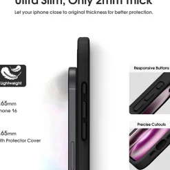TPU Case für iPhone 17 Pro - Slim Hülle mit Kartenfach & Mikrofaser-Inlay