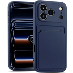 TPU Case für iPhone 17 Pro - Slim Hülle mit Kartenfach & Mikrofaser-Inlay
