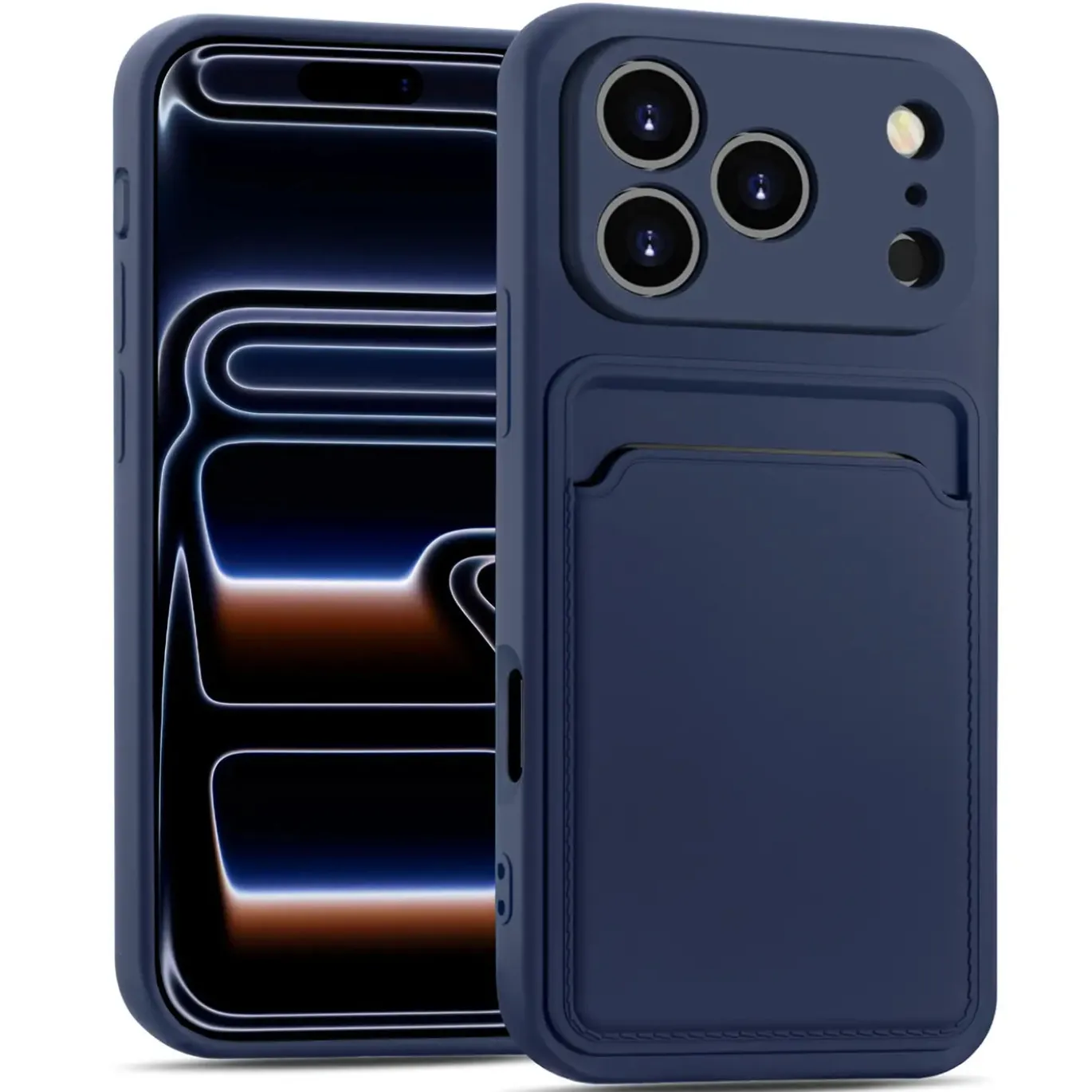 TPU Case für iPhone 17 Pro - Slim Hülle mit Kartenfach & Mikrofaser-Inlay