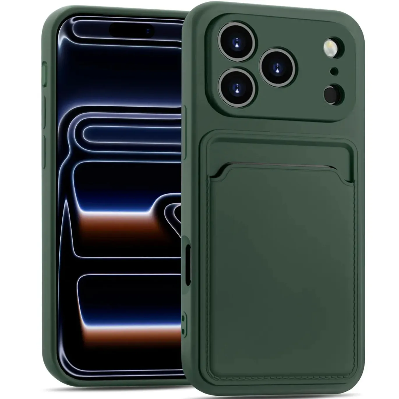TPU Case für iPhone 17 Pro Max - Slim Hülle mit Kartenfach & Mikrofaser-Inlay