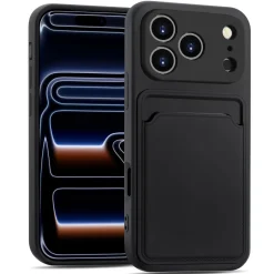 TPU Case für iPhone 17 Pro Max - Slim Hülle mit Kartenfach & Mikrofaser-Inlay