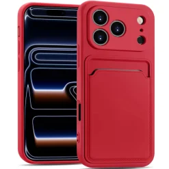 TPU Case für iPhone 17 Pro Max - Slim Hülle mit Kartenfach & Mikrofaser-Inlay