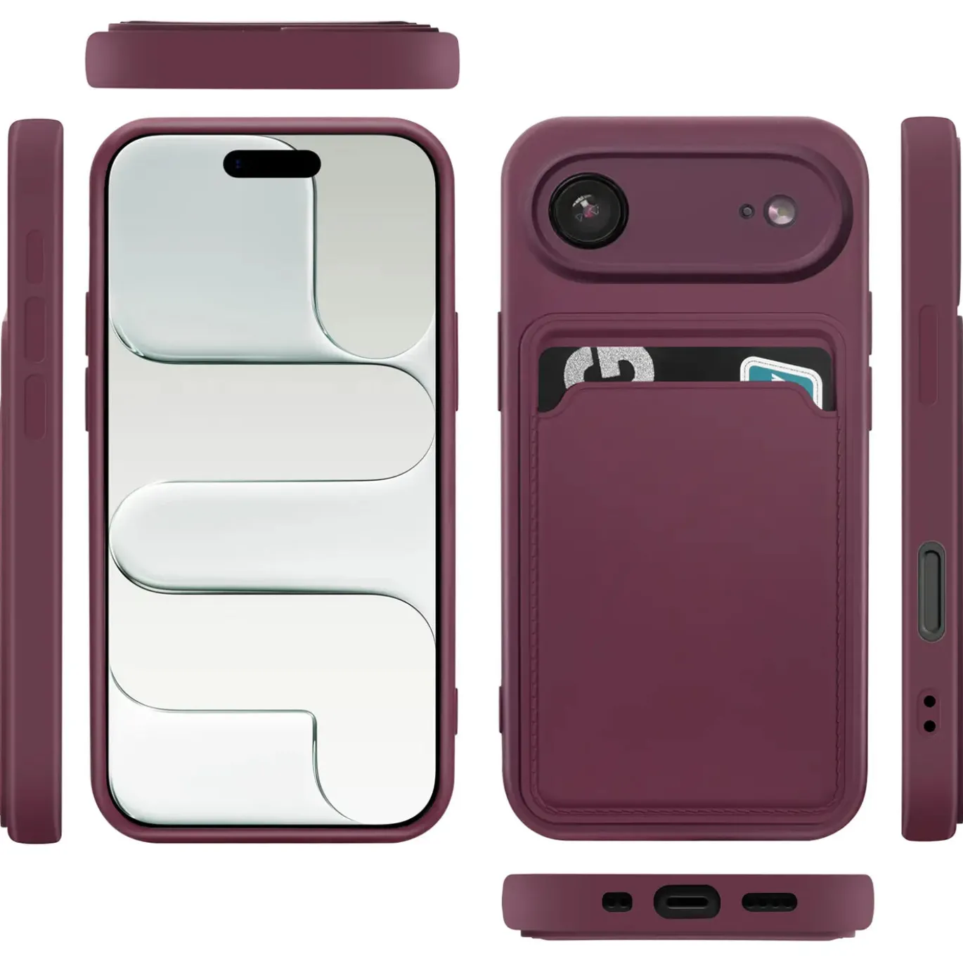 TPU Case für iPhone Air - Slim Hülle mit Kartenfach & Mikrofaser-Inlay