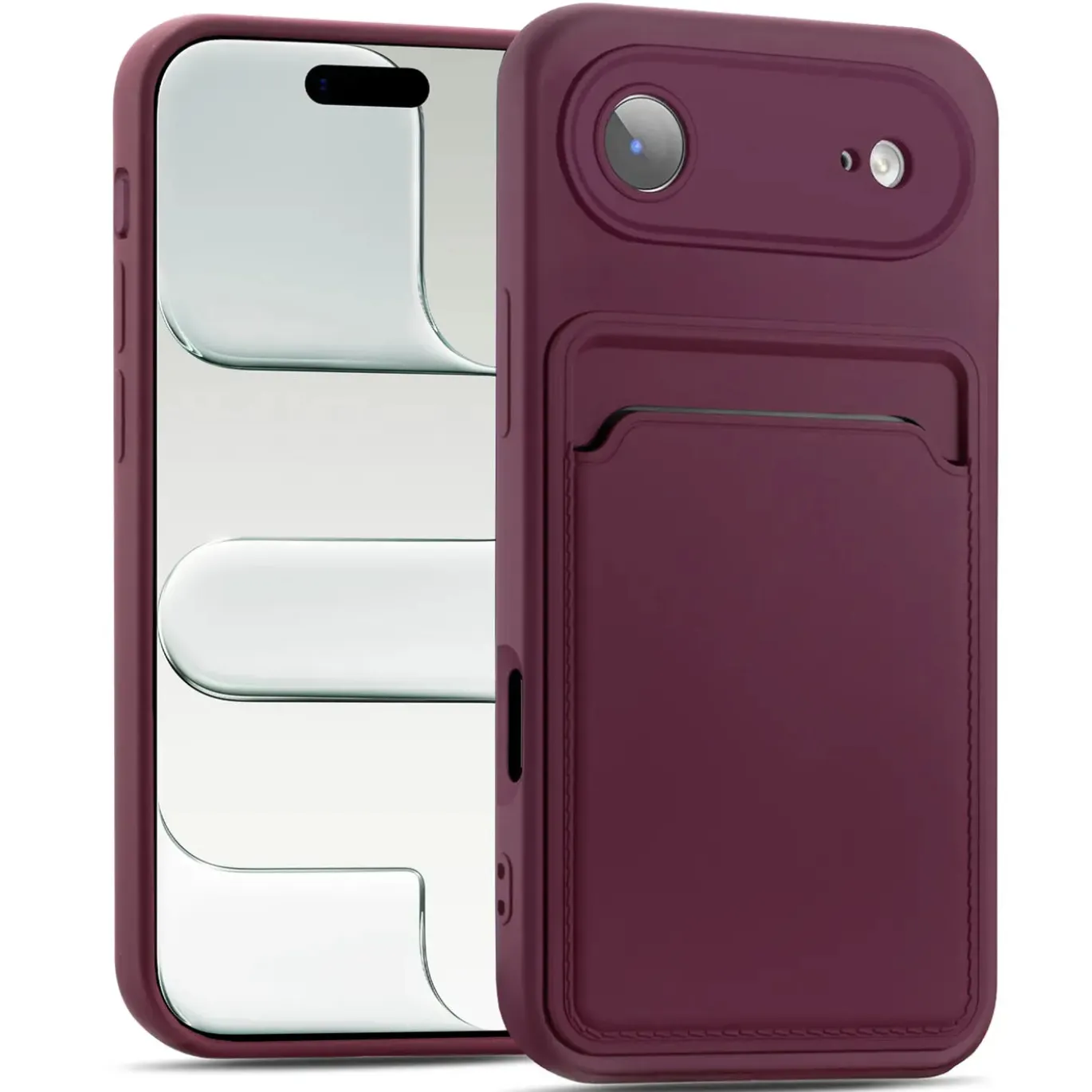 TPU Case für iPhone Air - Slim Hülle mit Kartenfach & Mikrofaser-Inlay