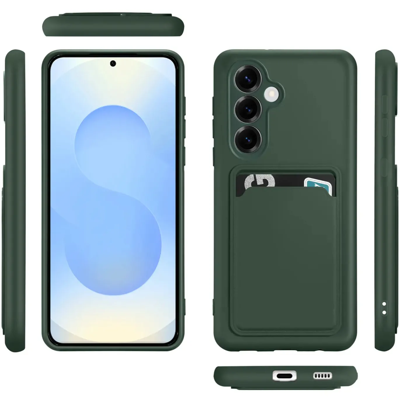 TPU Case für Samsung Galaxy S25 FE - Slim Hülle mit Kartenfach & Mikrofaser-Inlay
