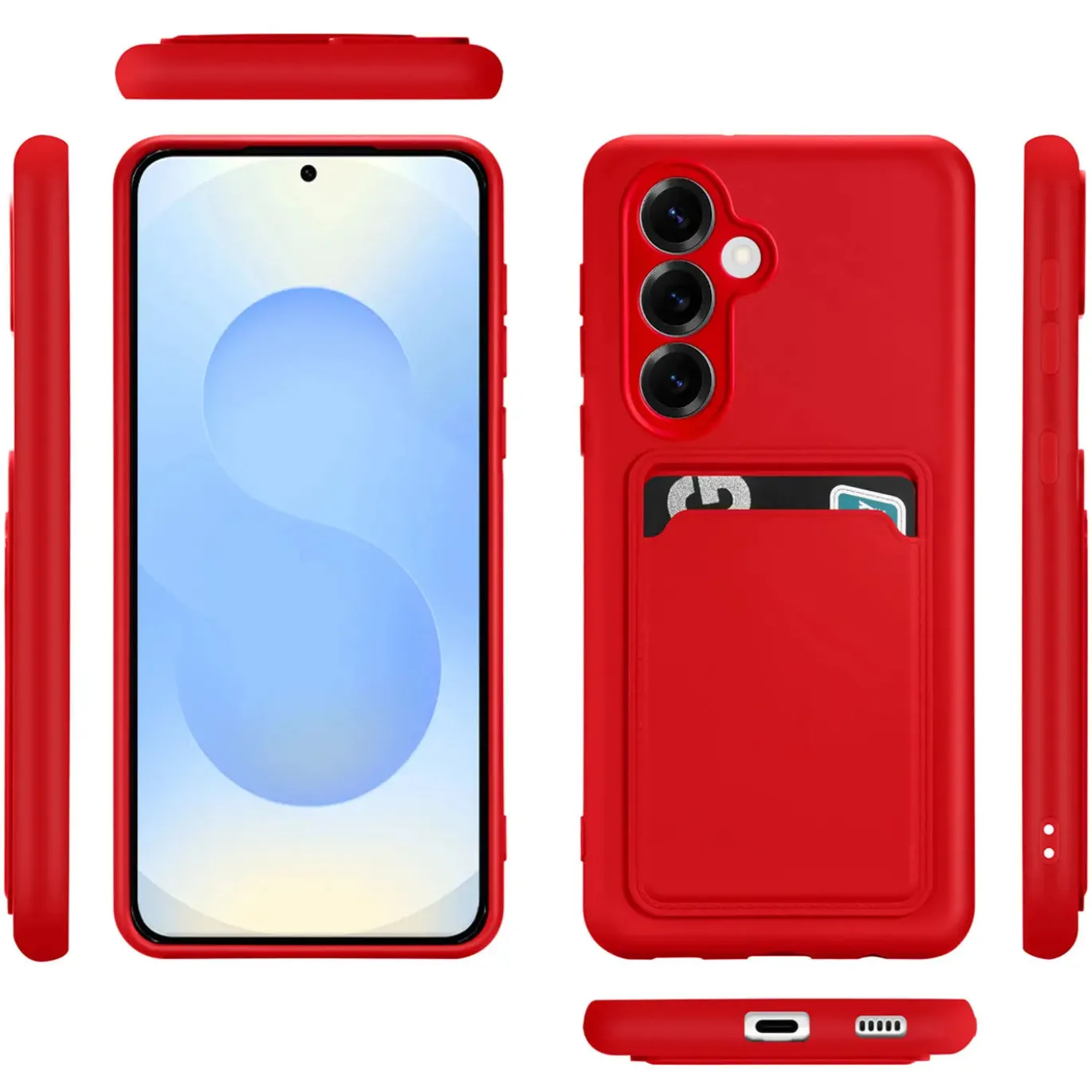 TPU Case für Samsung Galaxy S25 FE - Slim Hülle mit Kartenfach & Mikrofaser-Inlay