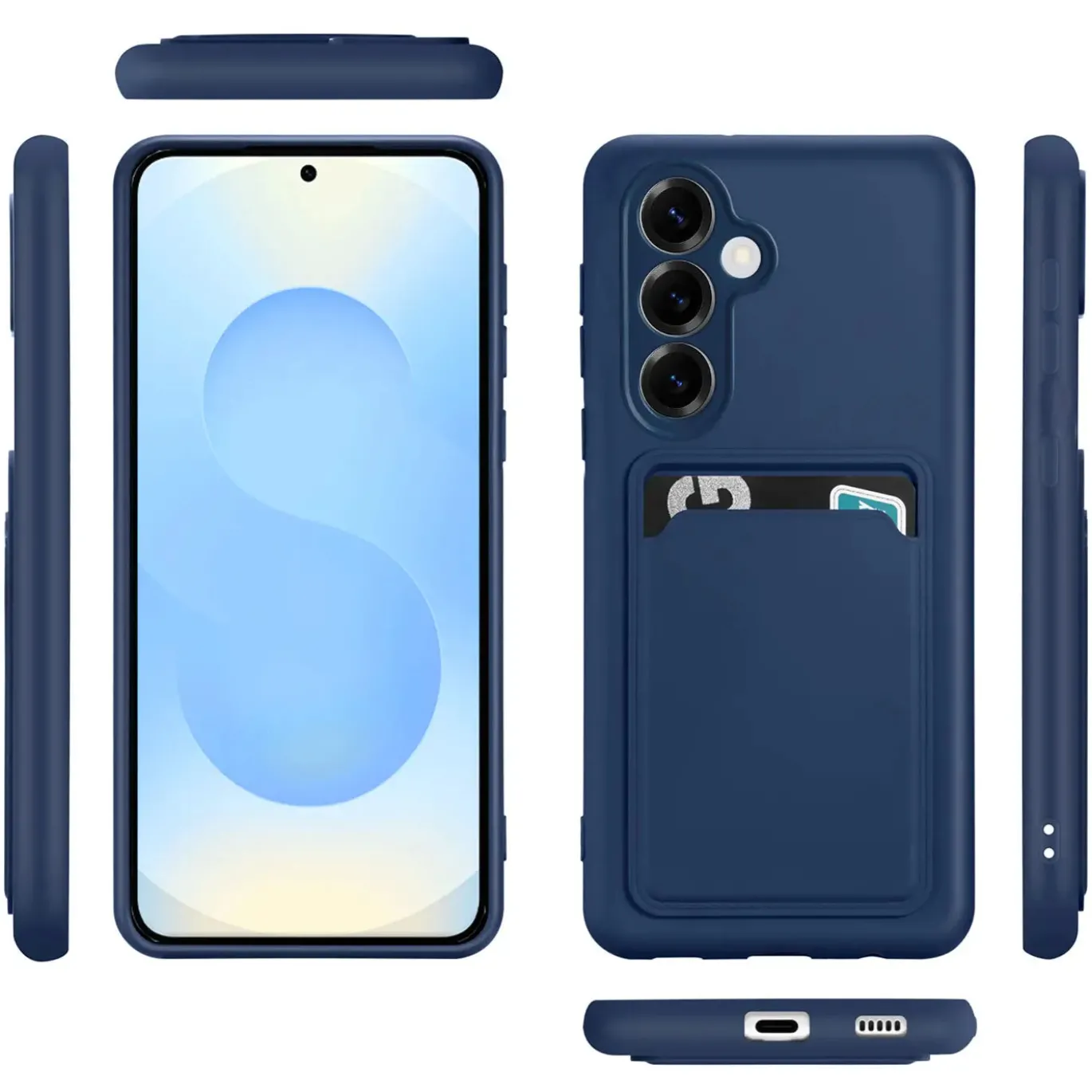 TPU Case für Samsung Galaxy S25 FE - Slim Hülle mit Kartenfach & Mikrofaser-Inlay