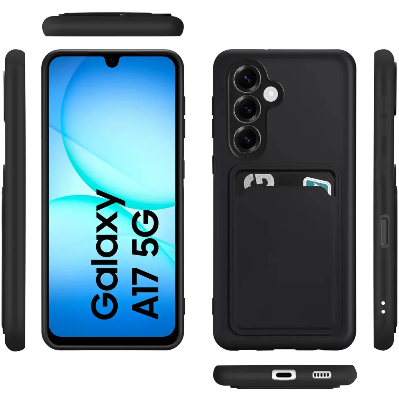 TPU Case für Samsung Galaxy A17 5G - Slim Hülle mit Kartenfach & Mikrofaser-Inlay