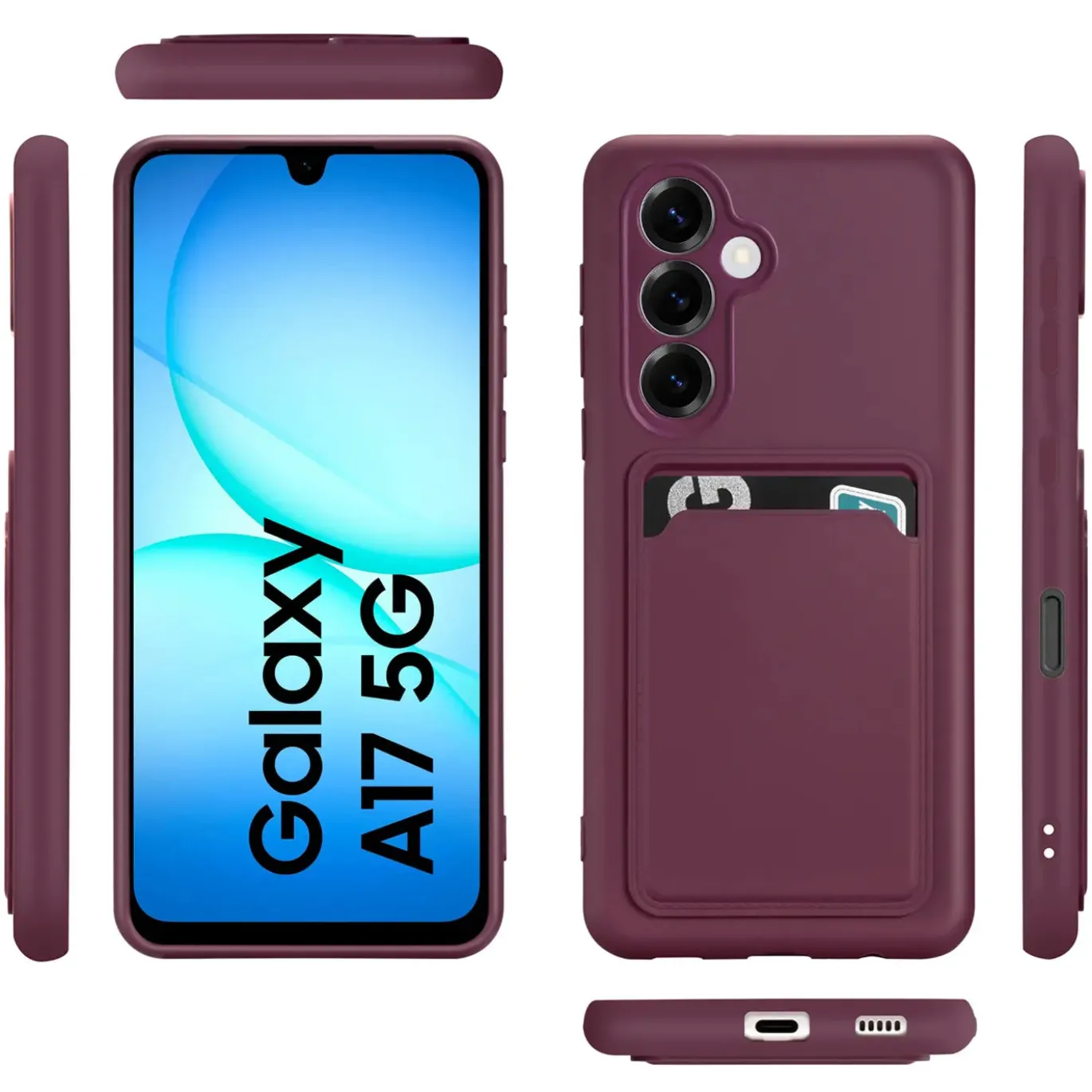 TPU Case für Samsung Galaxy A17 5G - Slim Hülle mit Kartenfach & Mikrofaser-Inlay