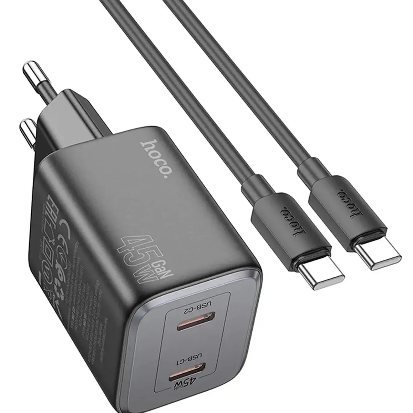 45W GaN Schnellladegerät USB-C & USB-A 3.0 Fast Charger Netzteil