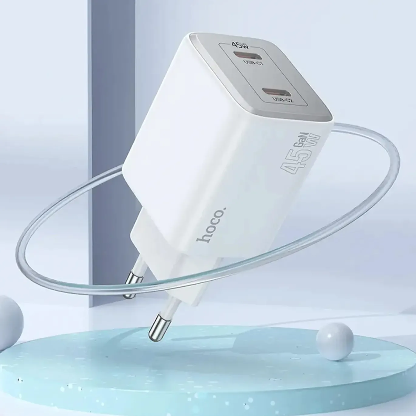 45W GaN Schnellladegerät USB-C & USB-A 3.0 Fast Charger Netzteil