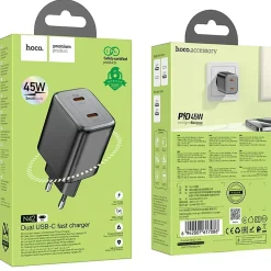 45W GaN Schnellladegerät USB-C & USB-A 3.0 Fast Charger Netzteil