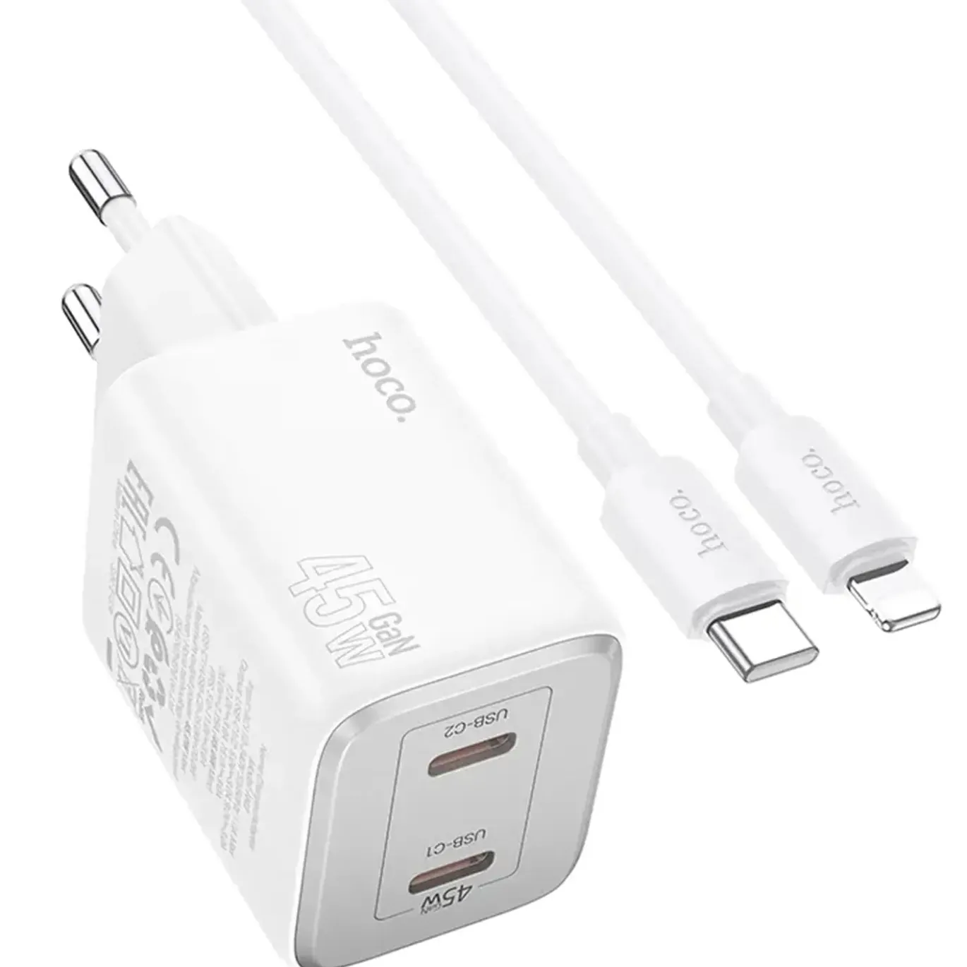 45W GaN Schnellladegerät USB-C & USB-A 3.0 Fast Charger Netzteil