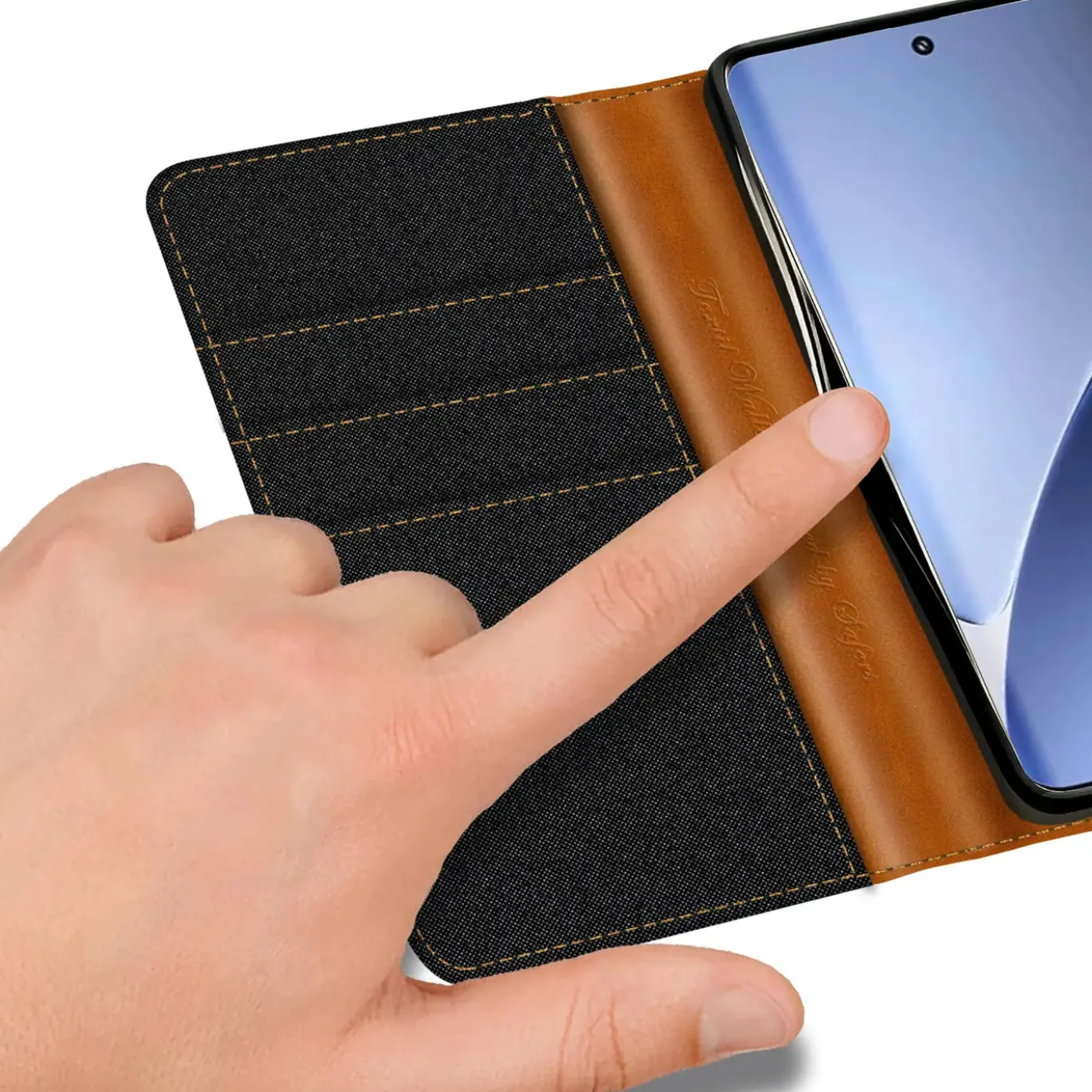 Xiaomi 15 - Jeanslook Klapphülle mit Kartenfach