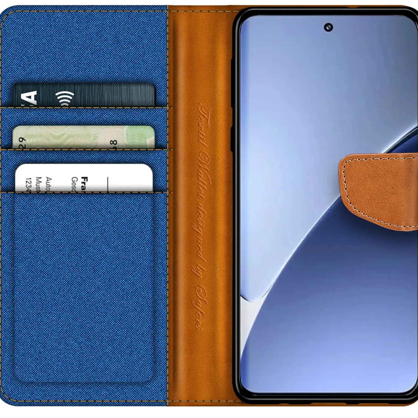 Xiaomi 15 - Jeanslook Klapphülle mit Kartenfach