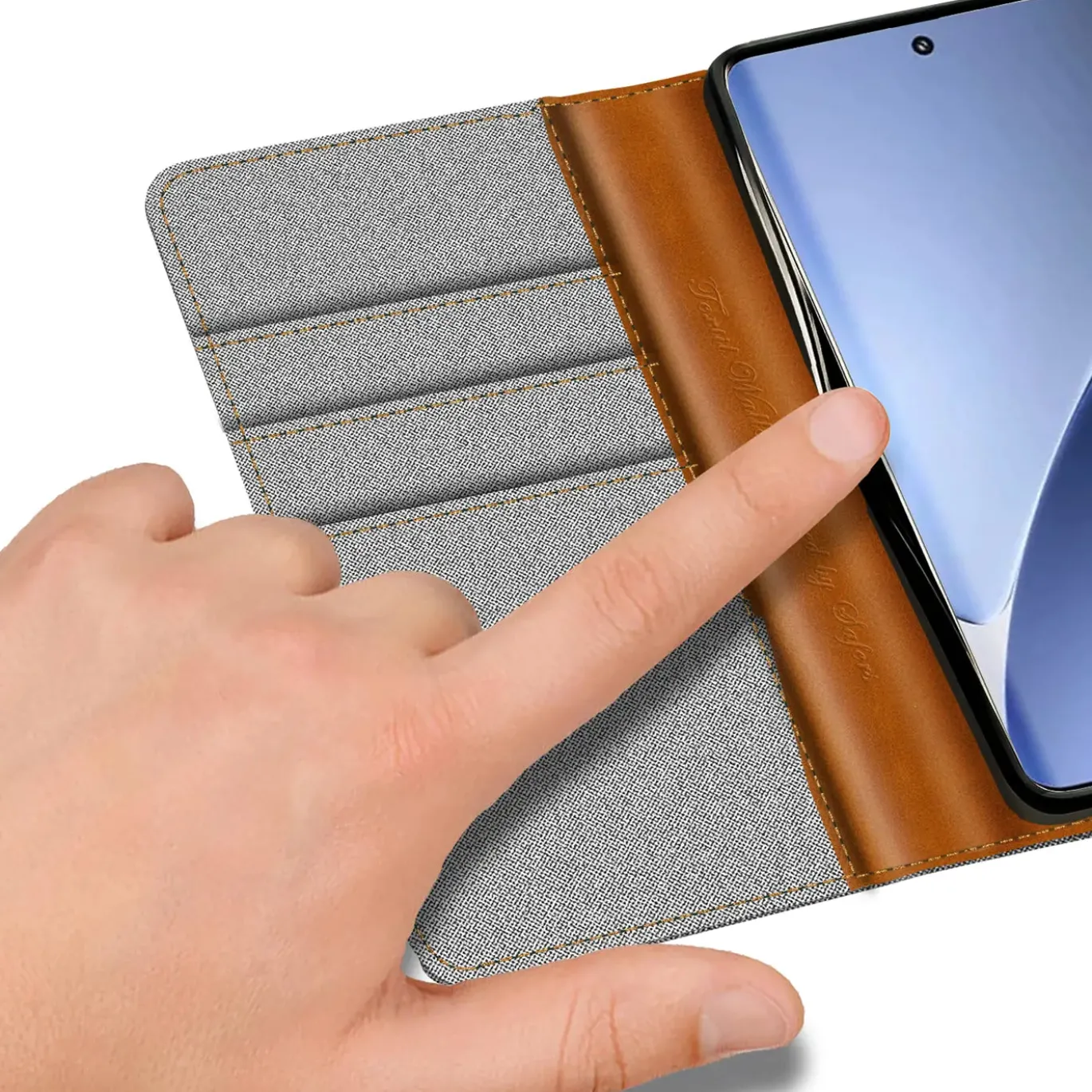 Xiaomi 15 - Jeanslook Klapphülle mit Kartenfach