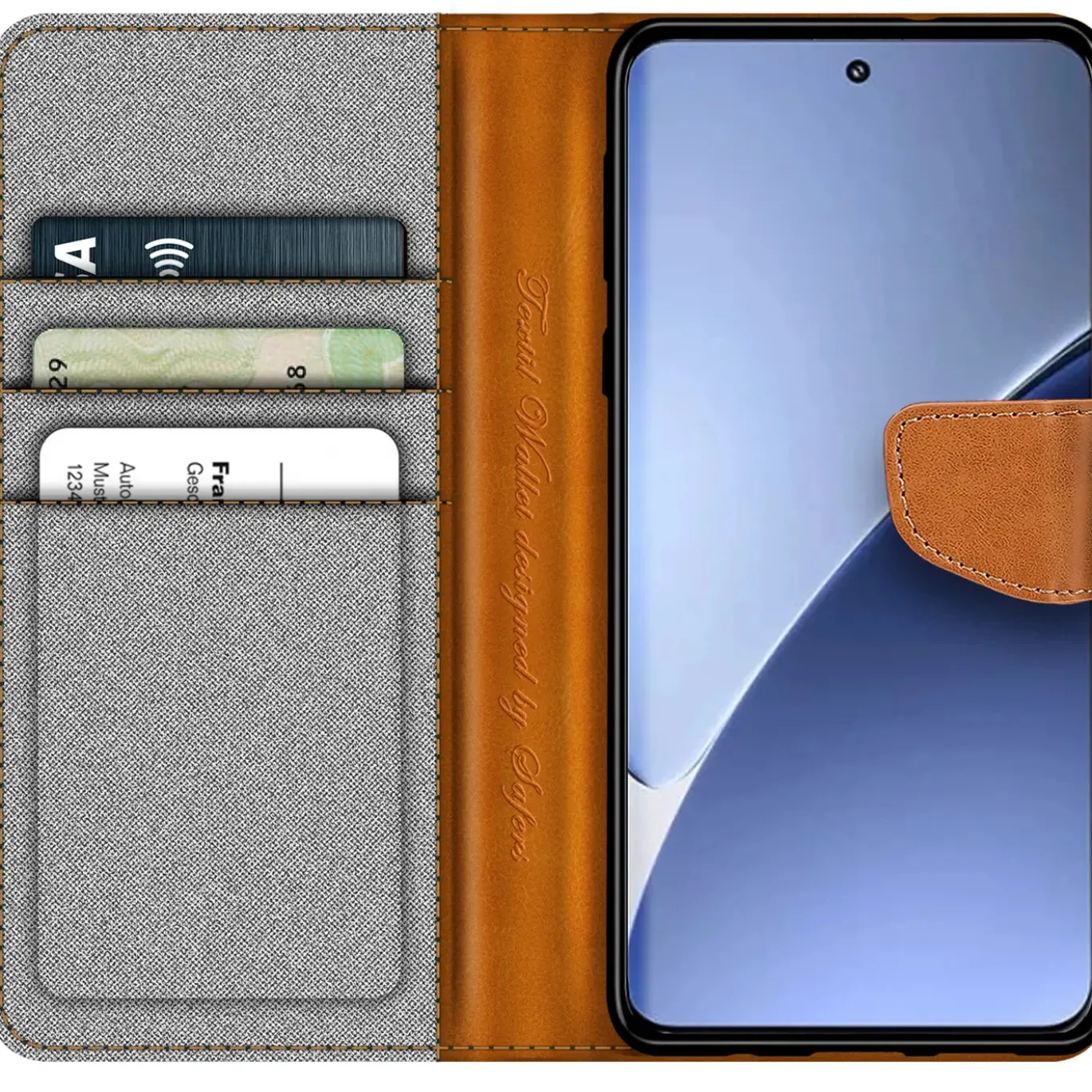 Xiaomi 15 - Jeanslook Klapphülle mit Kartenfach