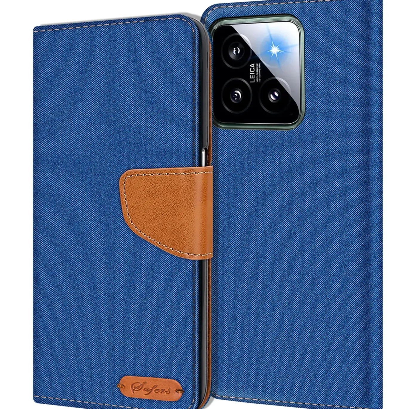 Xiaomi 14 - Jeanslook Klapphülle mit Kartenfach