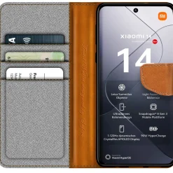 Xiaomi 14 - Jeanslook Klapphülle mit Kartenfach