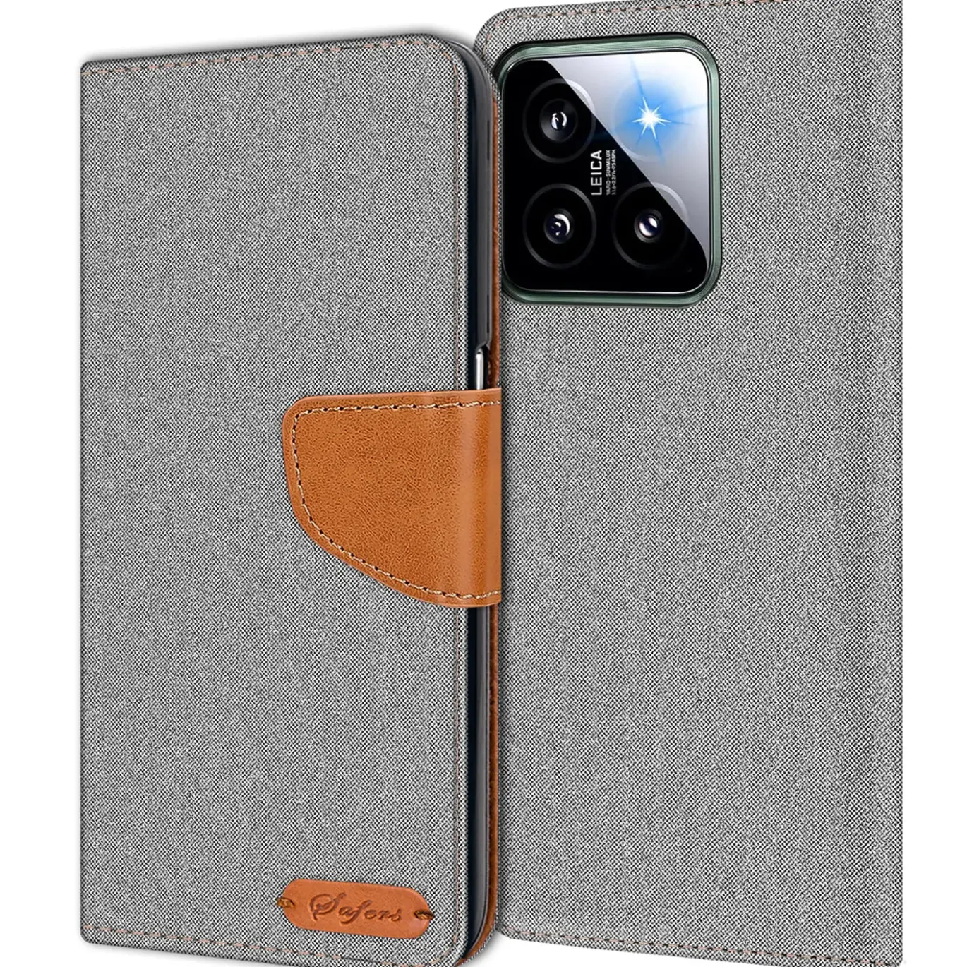 Xiaomi 14 - Jeanslook Klapphülle mit Kartenfach