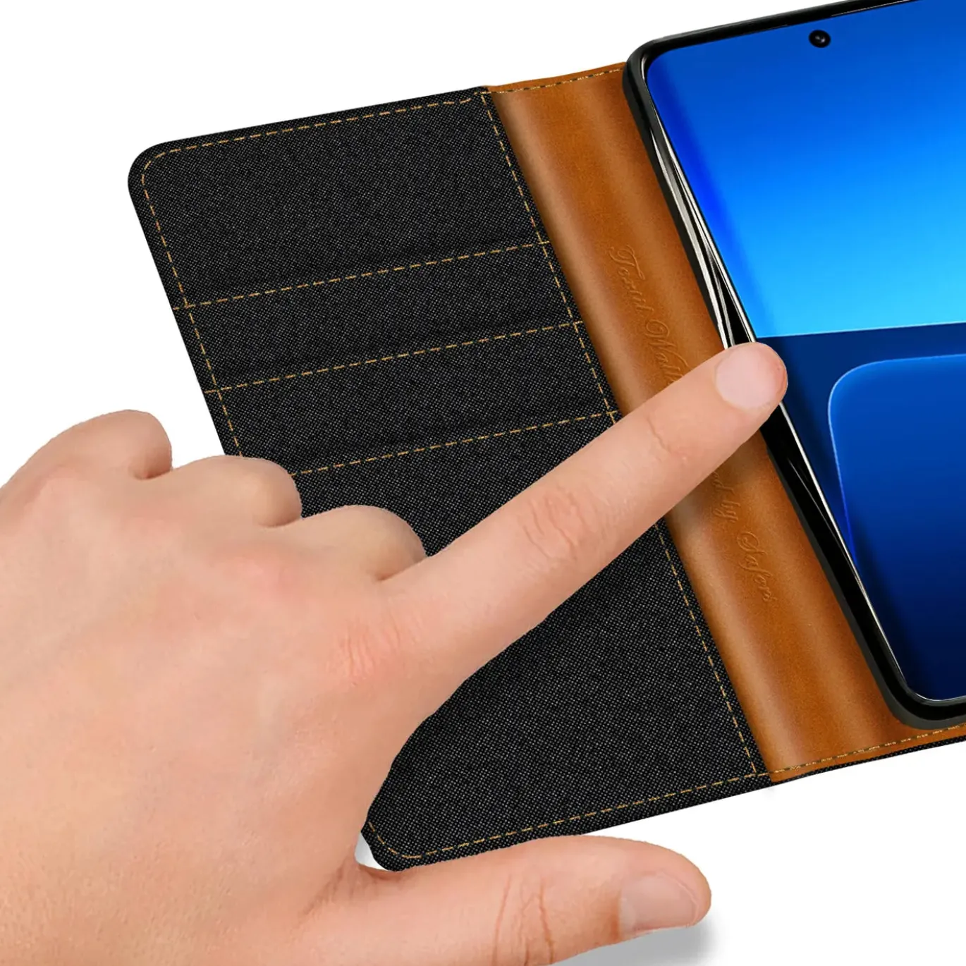 Xiaomi 13 - Jeanslook Klapphülle mit Kartenfach